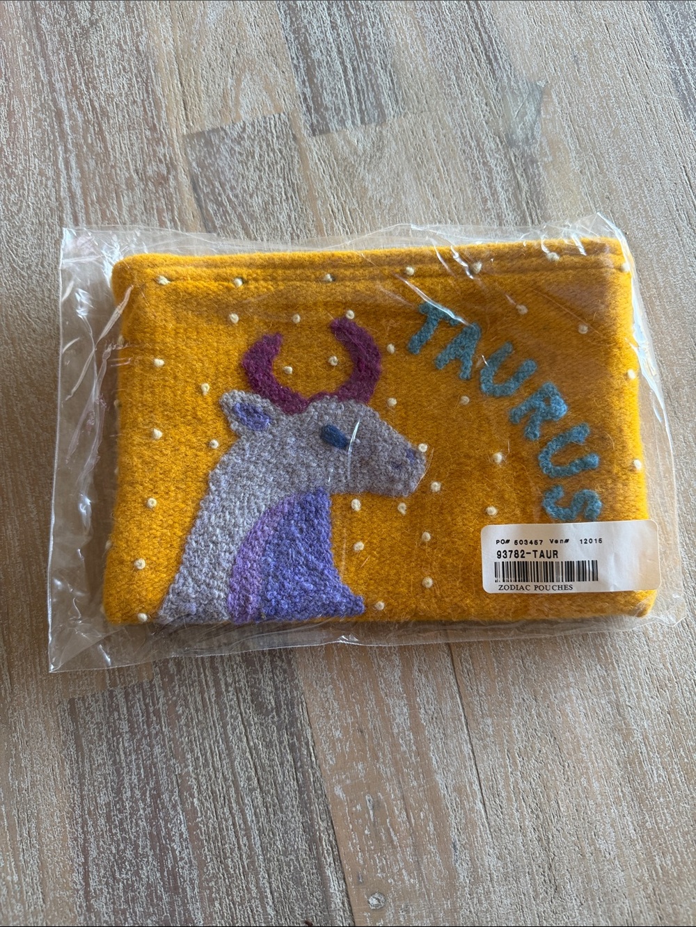 Jenny Krauss Taurus Yellow Zodiac Pouch